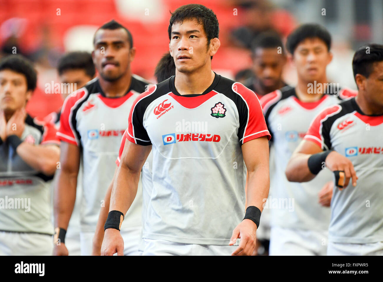 APRL 16, 2016 - Rugby: HSBC Sevens World Series, Singapore Sevens Spiel Japan und Wales im National Stadium in Singapur. (Foto von Haruhiko Otsuka/AFLO) Stockfoto