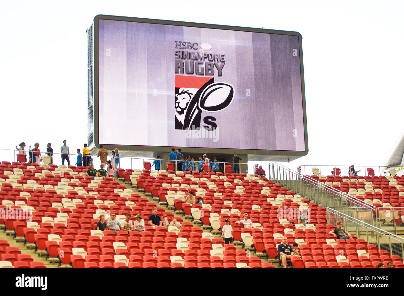 Gesamtansicht, APRL 16, 2016 - Rugby: HSBC Sevens World Series, Singapore Sevens Spiel Japan und Wales im National Stadium in Singapur. (Foto von Haruhiko Otsuka/AFLO) Stockfoto