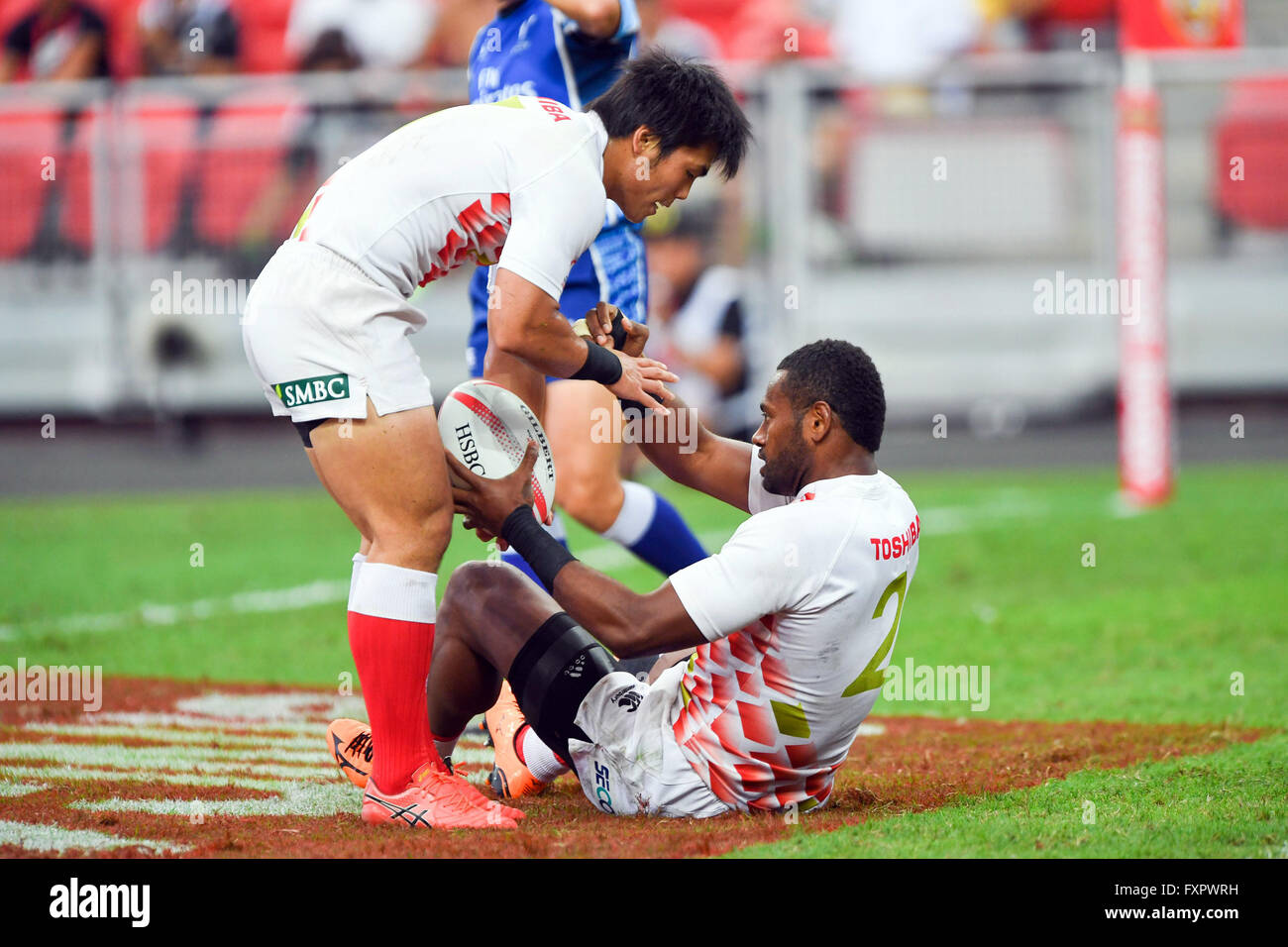 Lote Tuqiri (JPN), APRL 16, 2016 - Rugby: HSBC Sevens World Series, Singapore Sevens Spiel Japan und Wales im National Stadium in Singapur. (Foto von Haruhiko Otsuka/AFLO) Stockfoto