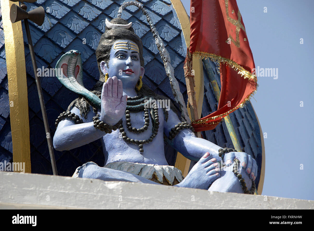 Statue von Shiva Segen an Bada Ganapati-Tempel in Indore, Madhya Pradesh, Indien, Asien Stockfoto