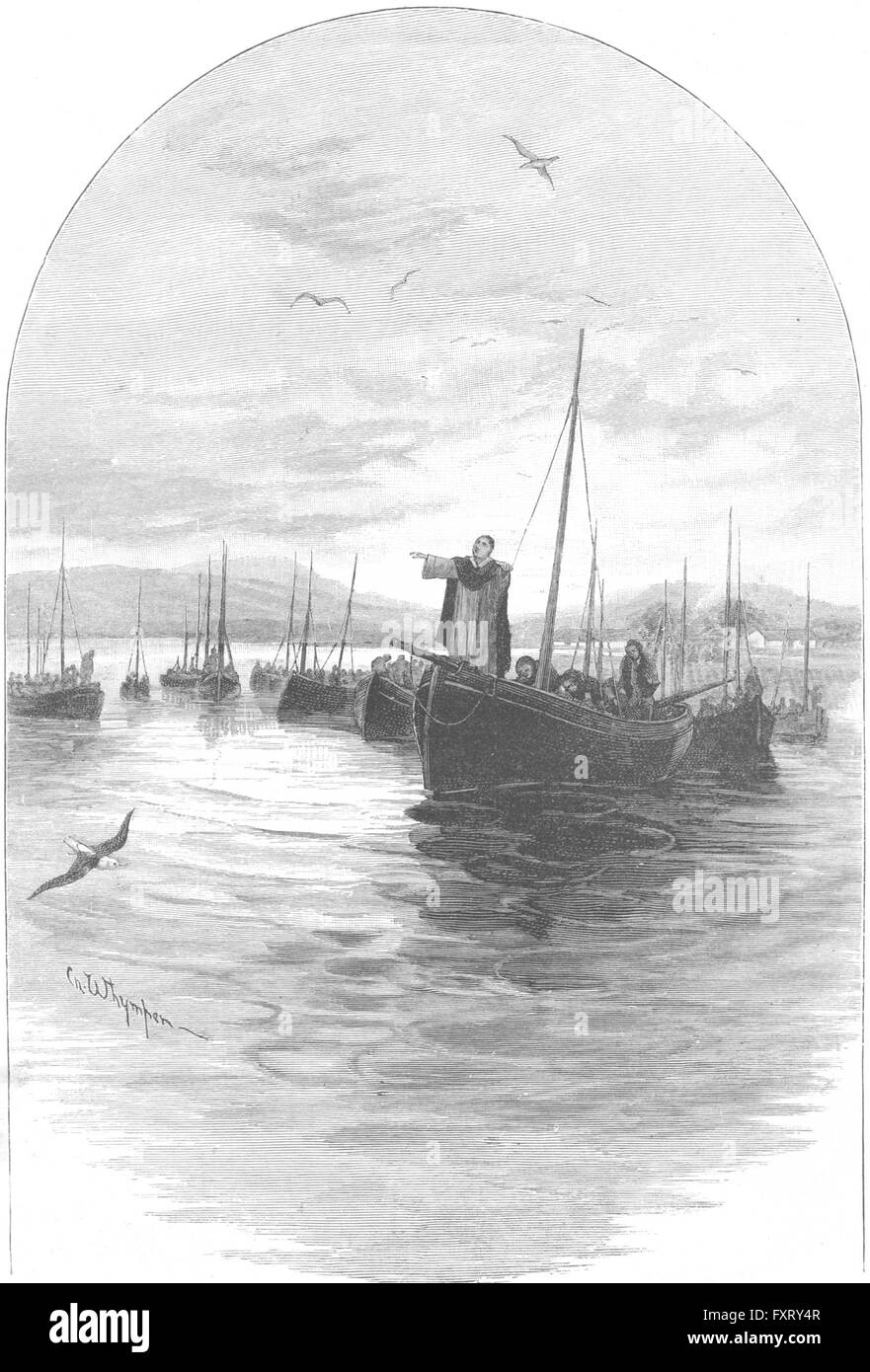Irland: Segen Claddagh Flotte Fangsaison, antiken Druck 1888 Stockfoto