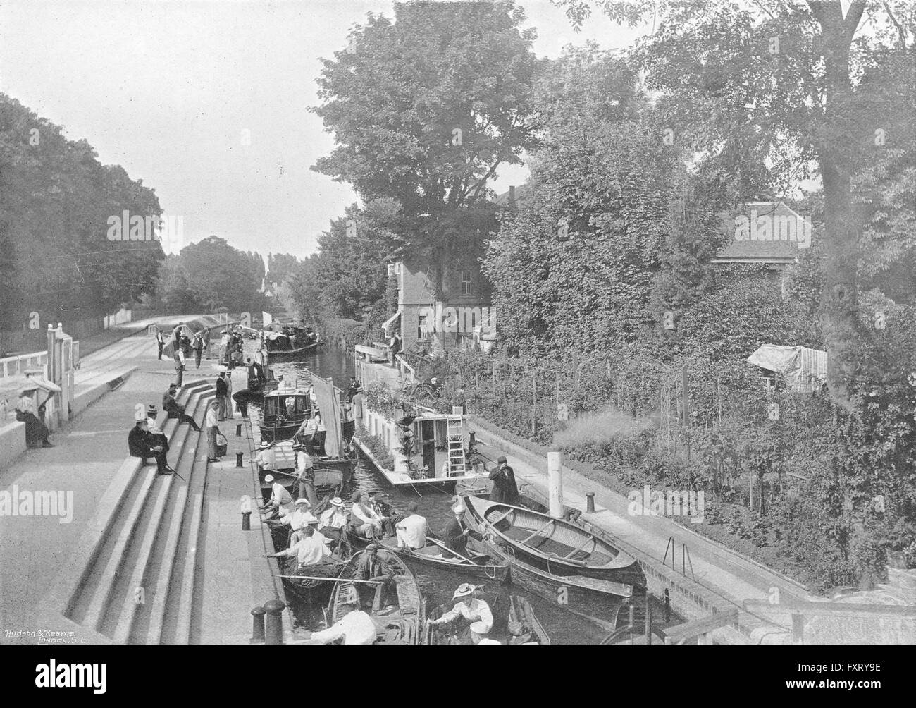 BERKS: Boulter Lock Boote, antiken Drucken 1897 Stockfoto