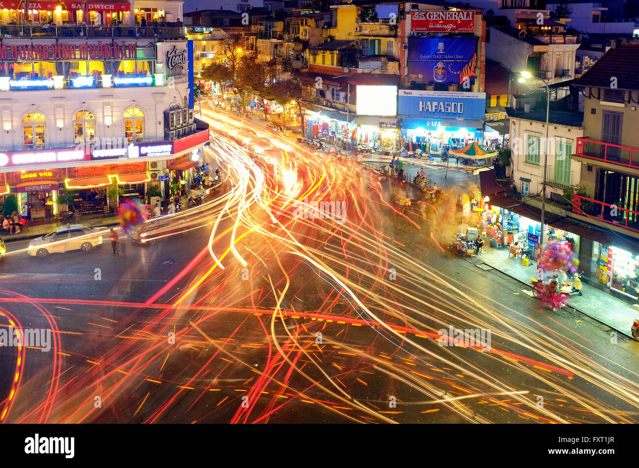 Schinken-Ca Karte-Kreuzung in Hanoi, Vietnam Stockfoto