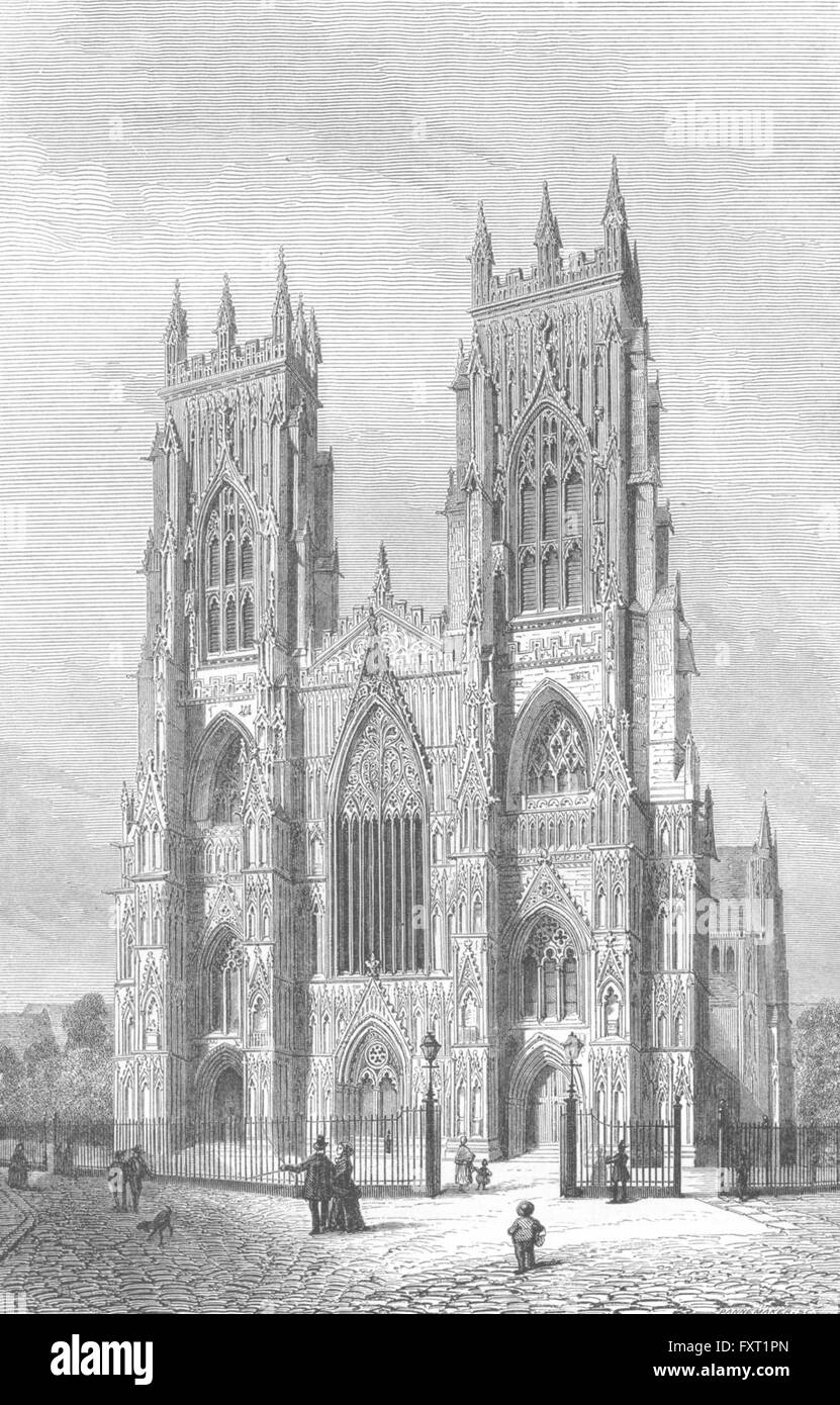 YORKS: York Minster, antiken print c1885 Stockfoto