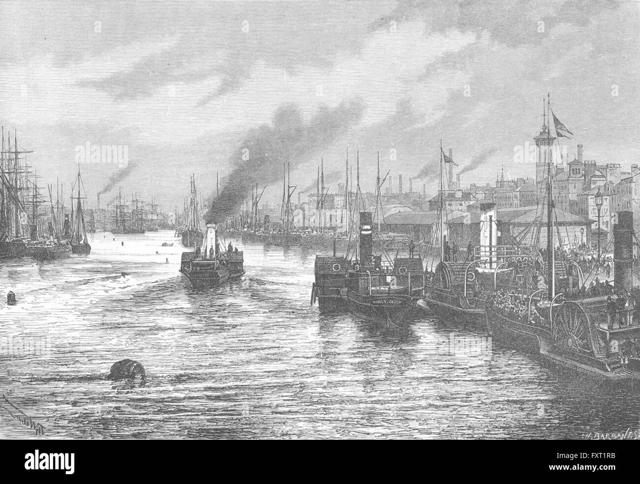 Schottland: Glasgow, antiken print c1885 Stockfoto