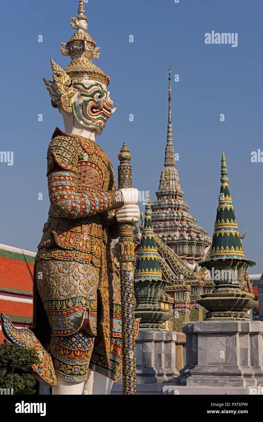 Yaksha Wache Wat Phra Kaew Grand Palace Bangkok Thailand Stockfoto