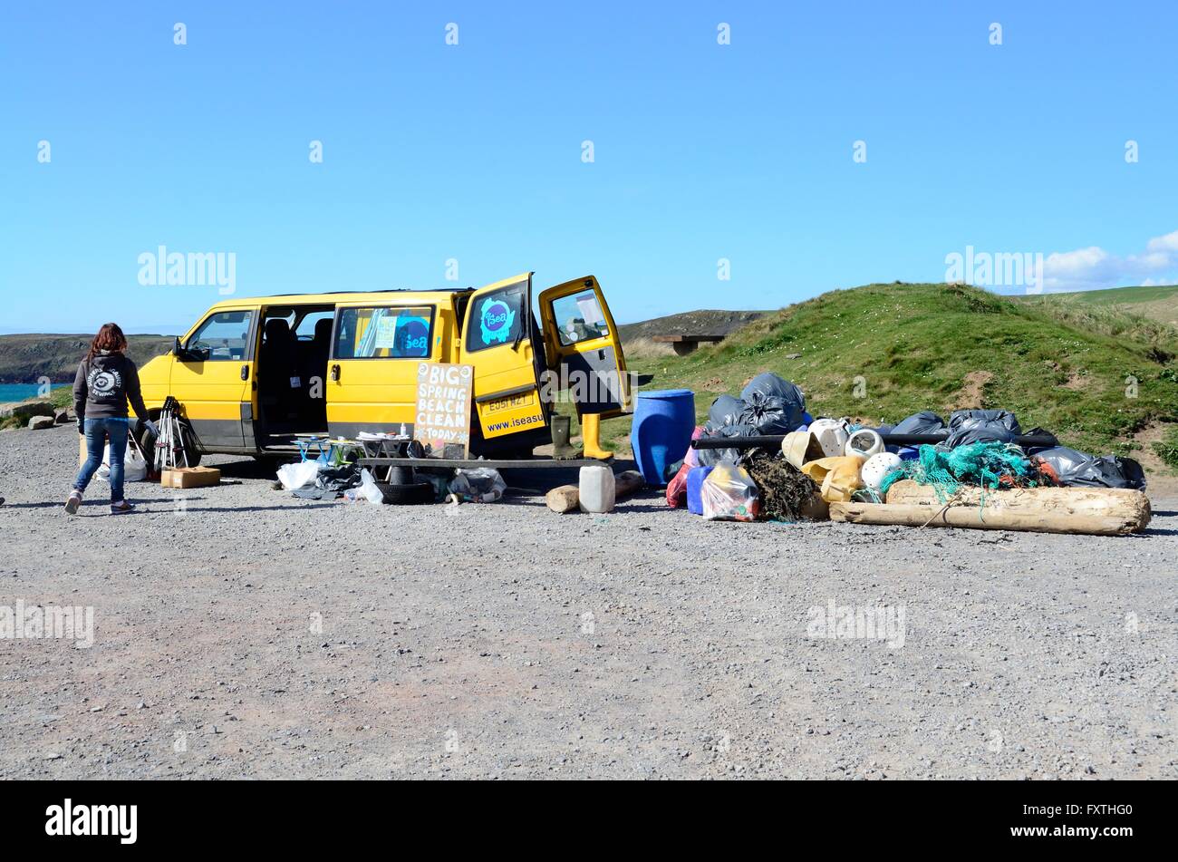 Großer Strand sauber Tag im Süßwasser von Pembrokeshire Coast National Park Wales Stockfoto