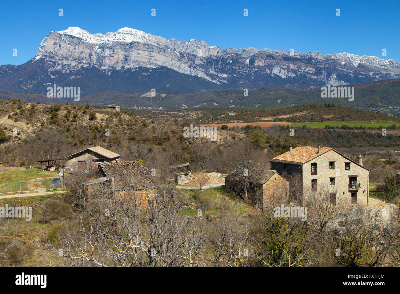 Penya Montanyesa von Ainsa, Provinz Huesca, Aragon, Spanien. Stockfoto