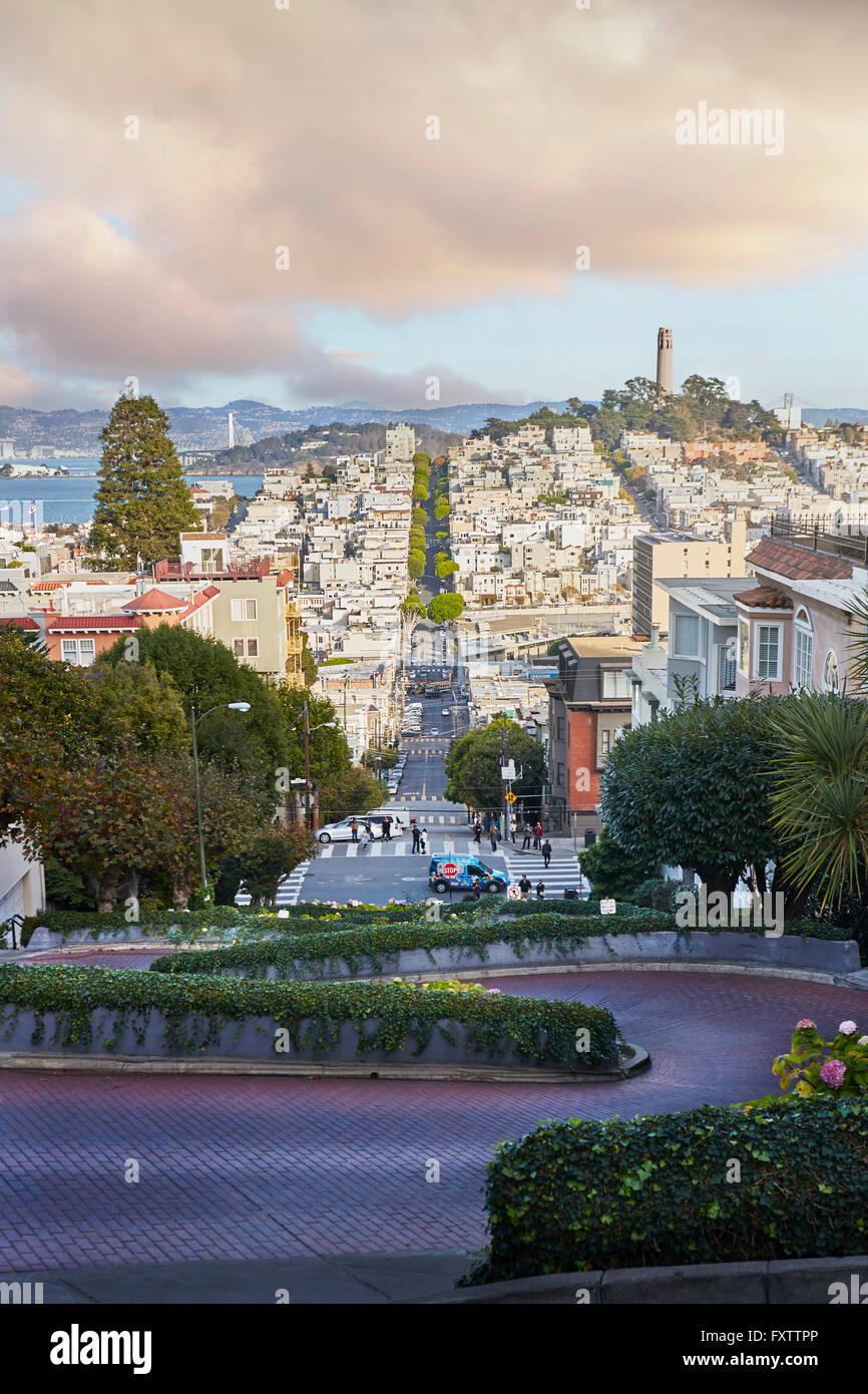 Blick vom Hügel, San Francisco, Kalifornien Stockfoto