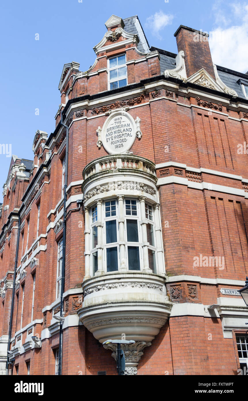 Birmingham und Midland Augenklinik Gebäude in Birmingham die jetzt Hotel du Vin Stockfoto