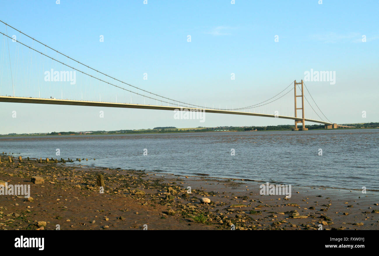 HUMBER BRIDGE HESSLE HULL ENGLAND 30. Juni 2014 Stockfoto