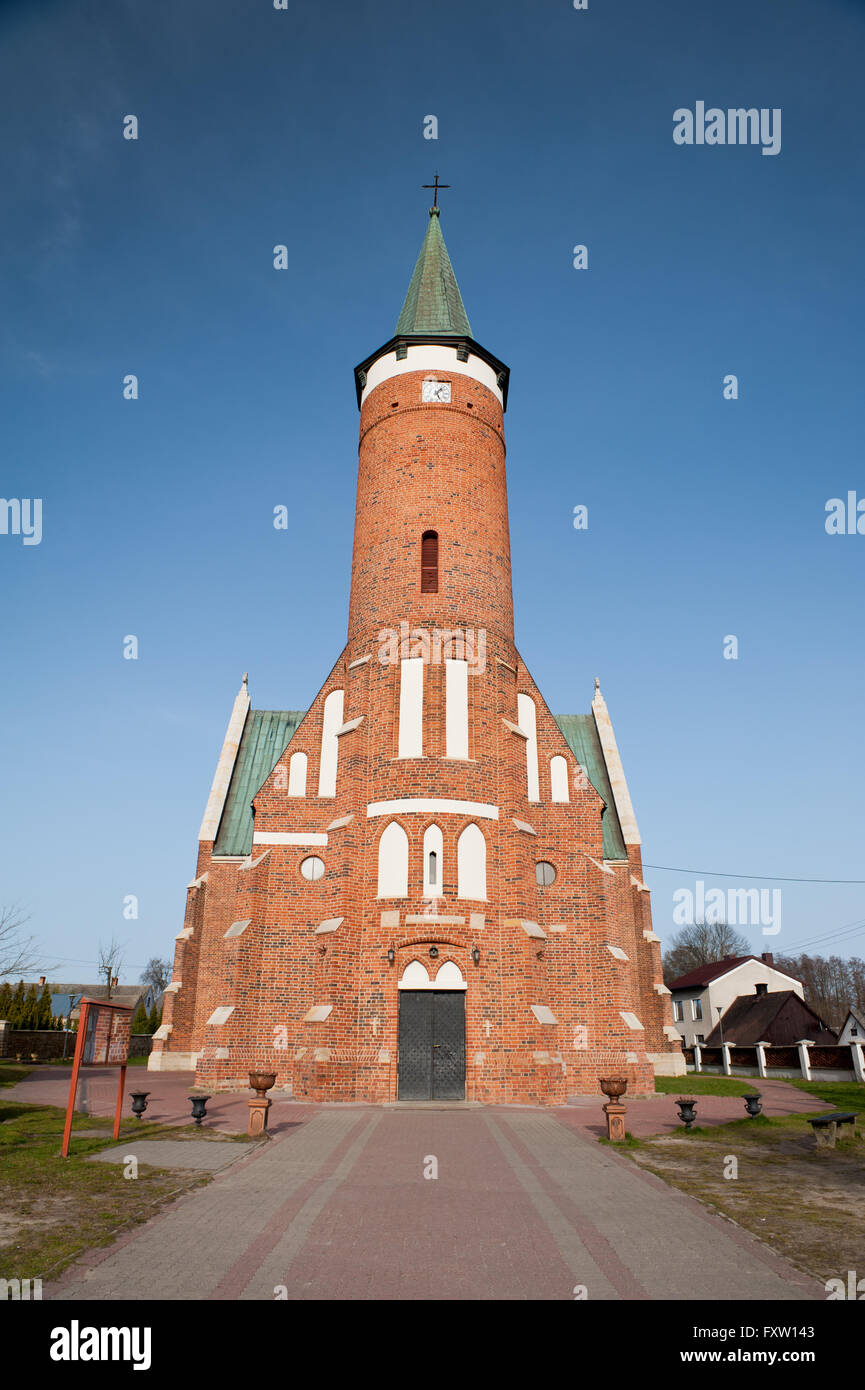 Besuchen Saint Lucas Church in Drzewica, Polen, Europa, polnischer Name Kosciol SW Lukasza w Drzewicy, antike Kirche von XV c. Stockfoto