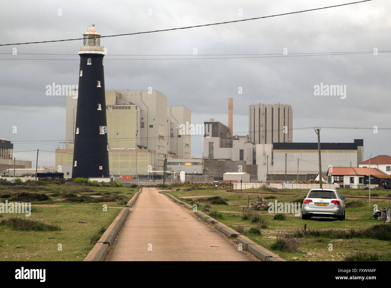 Dungeness Atomkraftwerk im Besitz von EDF Energy, Situation am Romney Marsh auf der südöstlichen Küste von Kent Stockfoto