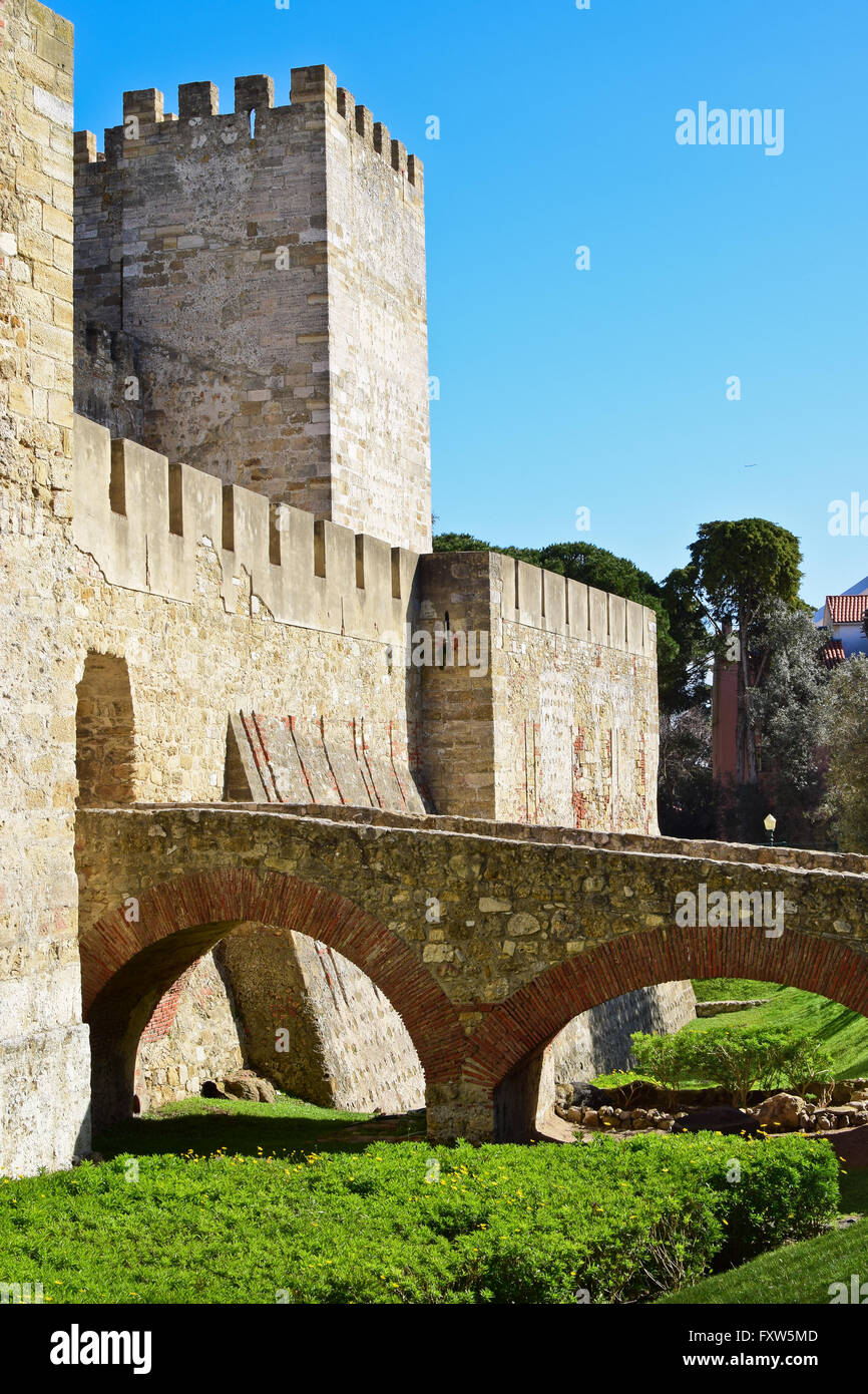 Castelo de Sao Jorge in Lissabon, Portugal Stockfoto