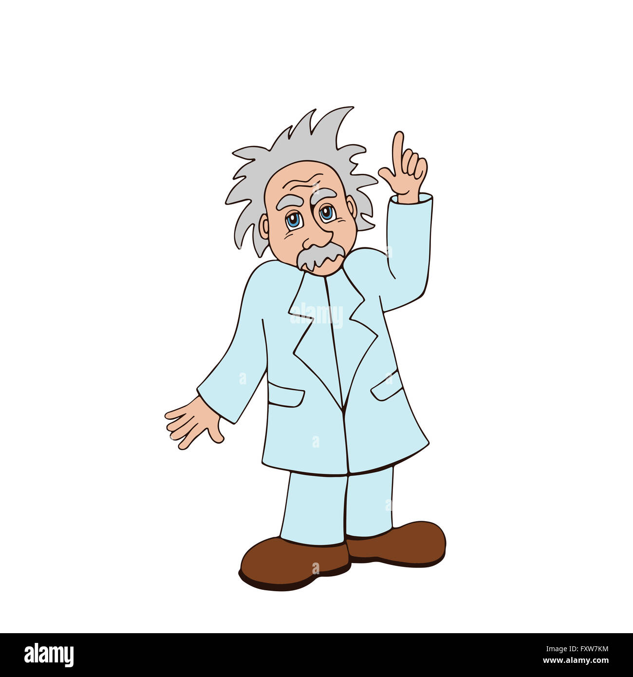 Abbildung eines Wissenschaftlers auf die berühmte Theorie zeigen Stockfoto