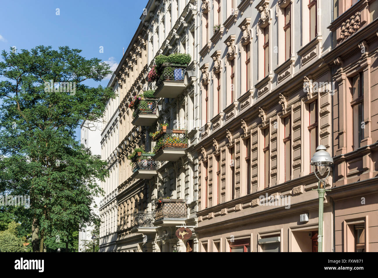 Fassade, Gründerzeit-Architektur, Seelingstrasse, Charlottenburg, Berlin Stockfoto