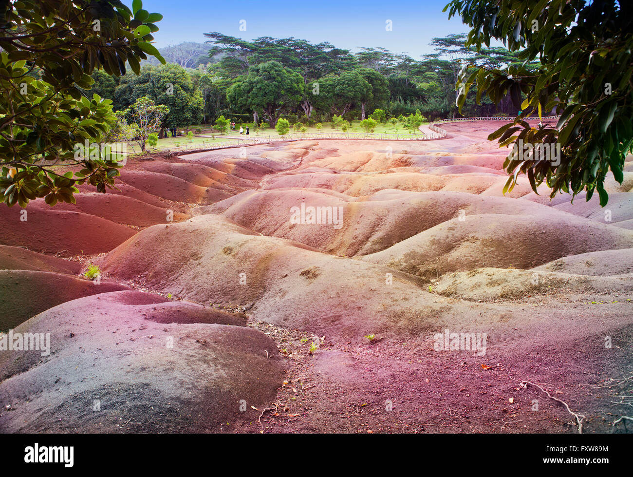 Hauptsehenswürdigkeit von Mauritius - Chamarel-sieben Farbe landet Stockfoto