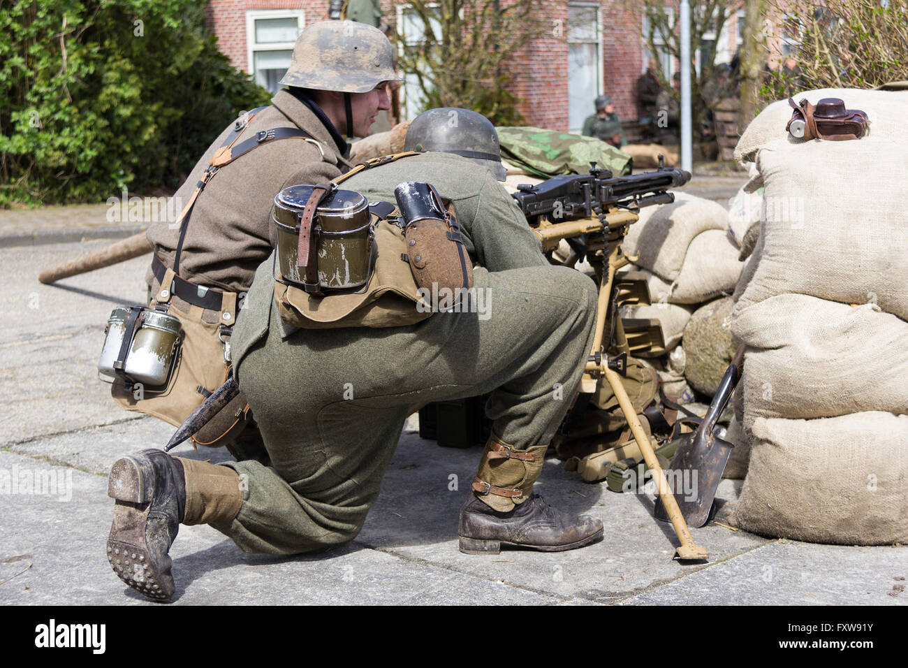 Deutsche Maschinengewehr Mannschaft Stockfoto