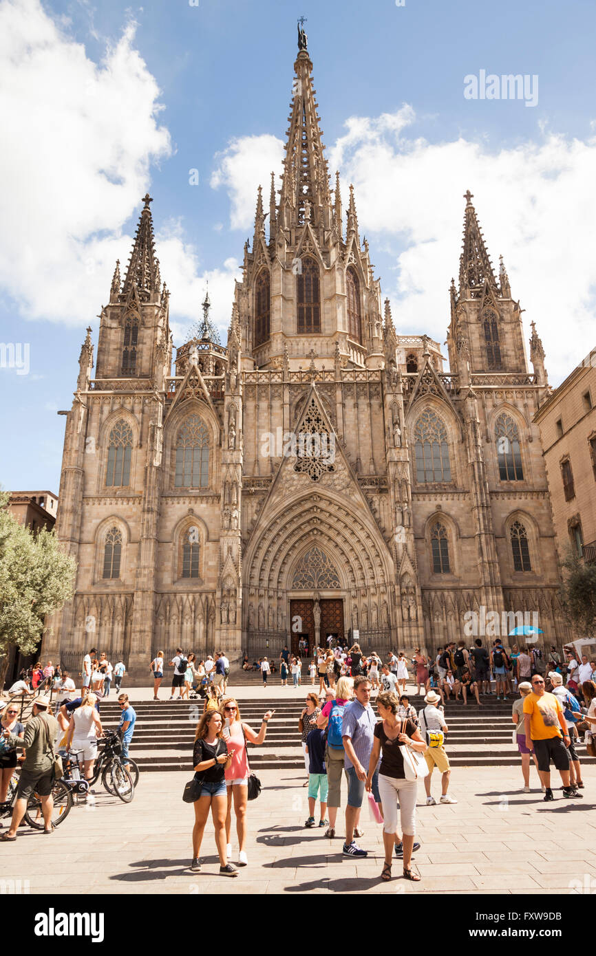 Kathedrale von Barcelona, die Kathedrale des Heiligen Kreuzes und Santa Eulalia, Barcelona, Spanien Stockfoto