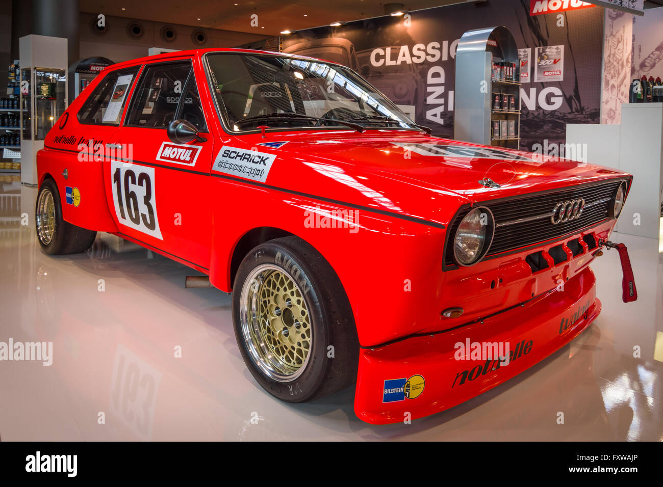 Supermini Kleinwagen Audi 50, 1975. Stockfoto