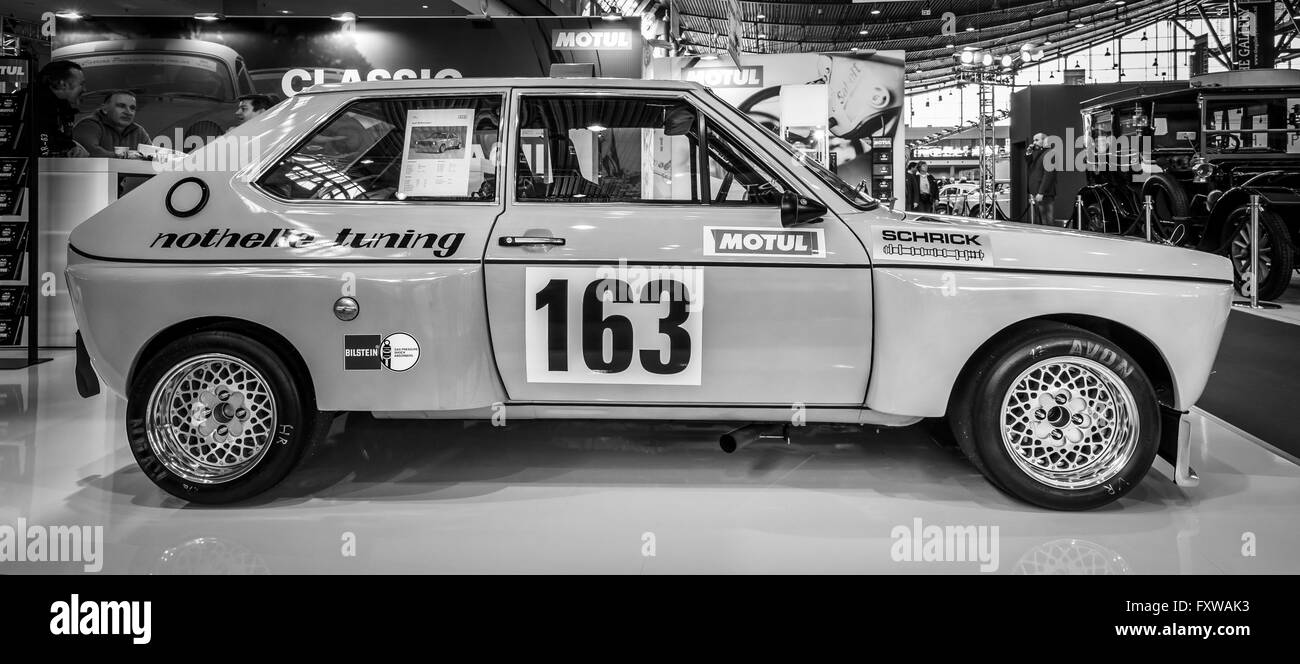 Supermini Kleinwagen Audi 50, 1975. Stockfoto