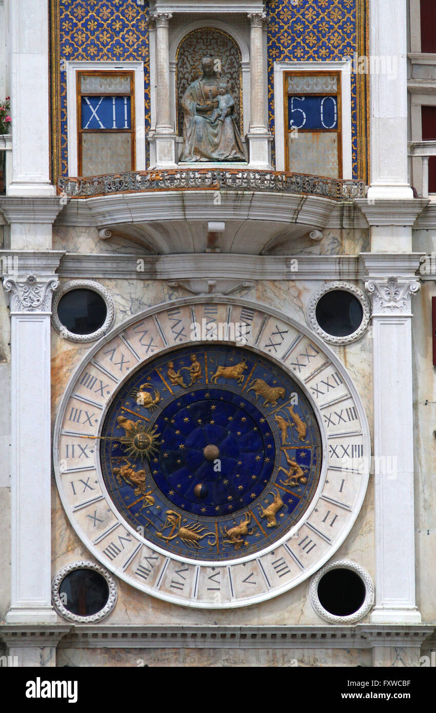 ST. MARKS Uhr Venedig Italien 2. August 2014 Stockfoto