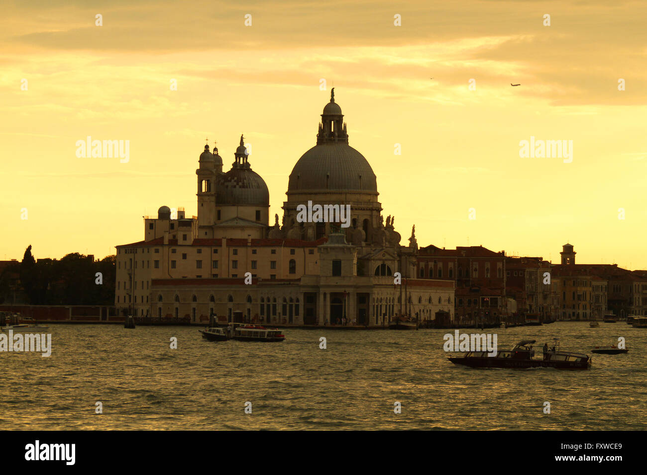 BASILICA DI SANTA MARIA DELLA SALUTE an Sonnenuntergang Venedig Italien 3. August 2014 Stockfoto