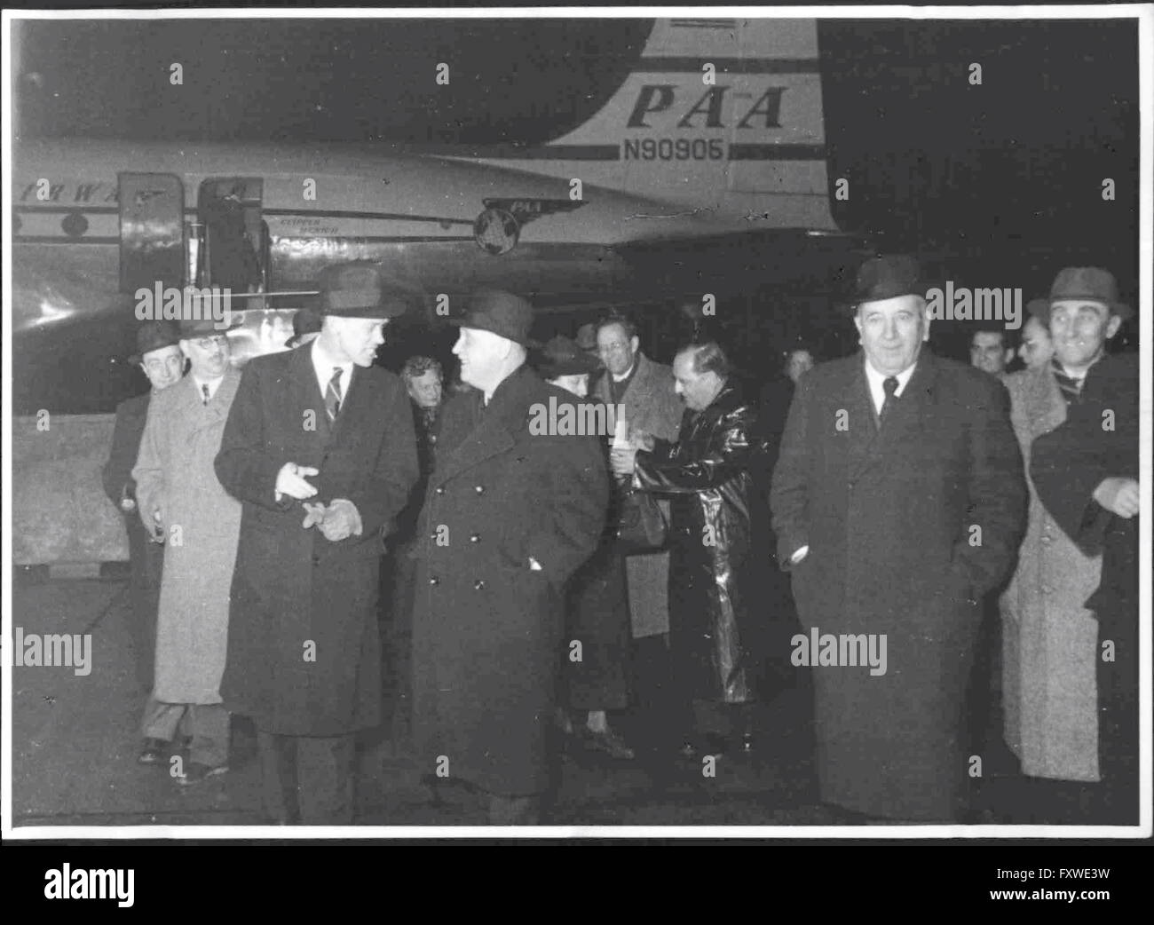 Ankunft Schärfs aus Den USA in Tulln Stockfoto