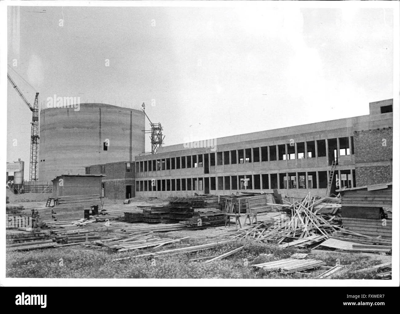 Baustelle des Atom-Reaktors in Seibersdorf, Bau... Stockfoto