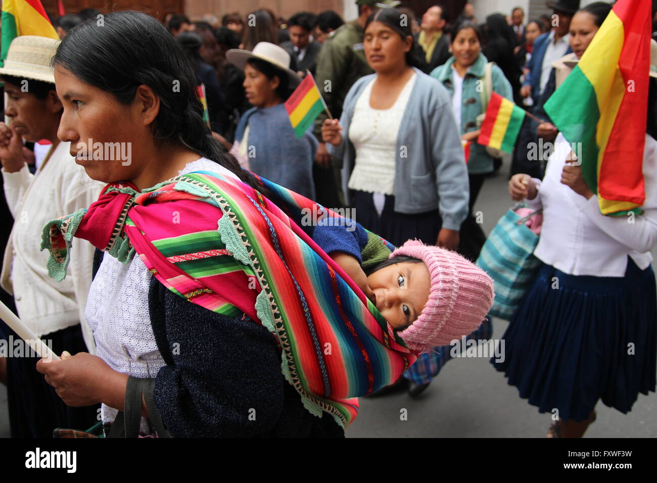 Bolivien - 08.06.2013 - Bolivien / Sucre (Bolivien) / Sucre (Bolivien) - 6. August parade für Nationalfeiertag bei der Hauptstadt Cit Stockfoto