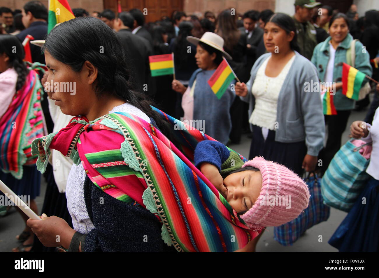 Bolivien - 08.06.2013 - Bolivien / Sucre (Bolivien) / Sucre (Bolivien) - 6. August parade für Nationalfeiertag bei der Hauptstadt Cit Stockfoto