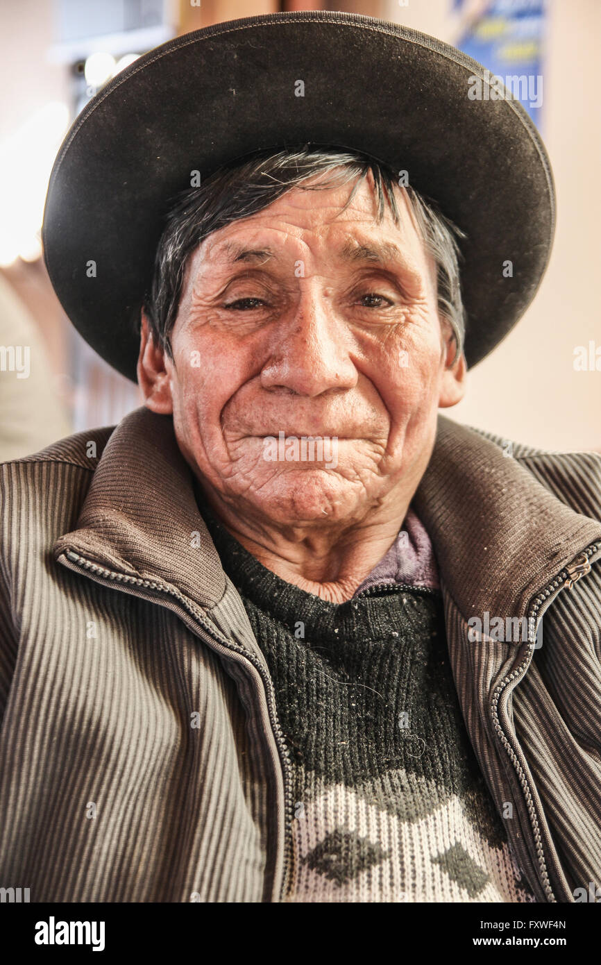 Gesichter der Bolivien - 14.08.2013 - Bolivien / Sucre (Bolivien) / Sucre (Bolivien) - Bewohner von Santa Rita Hospiz in Sucre. Stockfoto