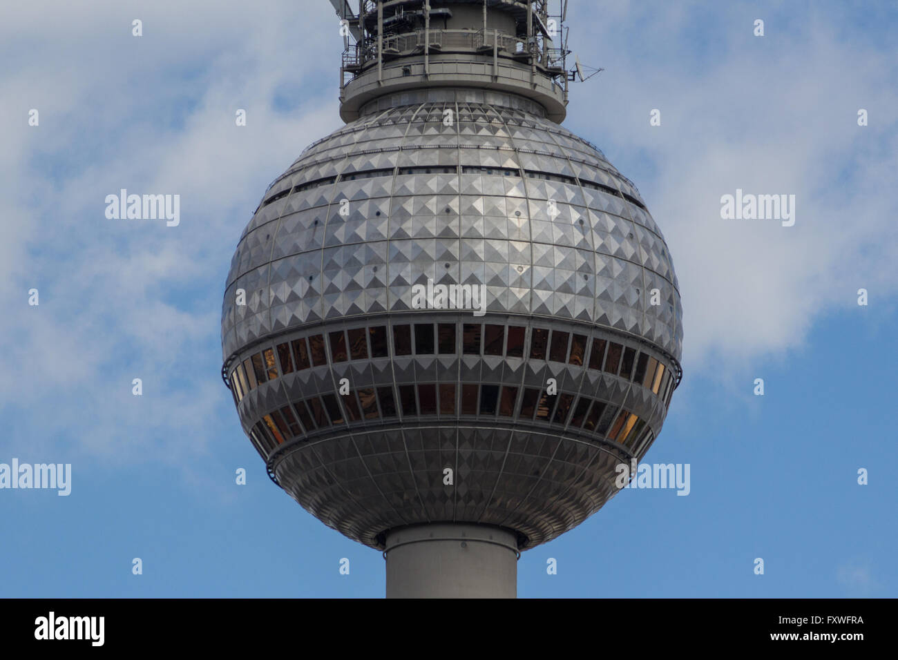 Detail des Berliner Fernsehturms (Fernsehturm), Deutschland Stockfoto