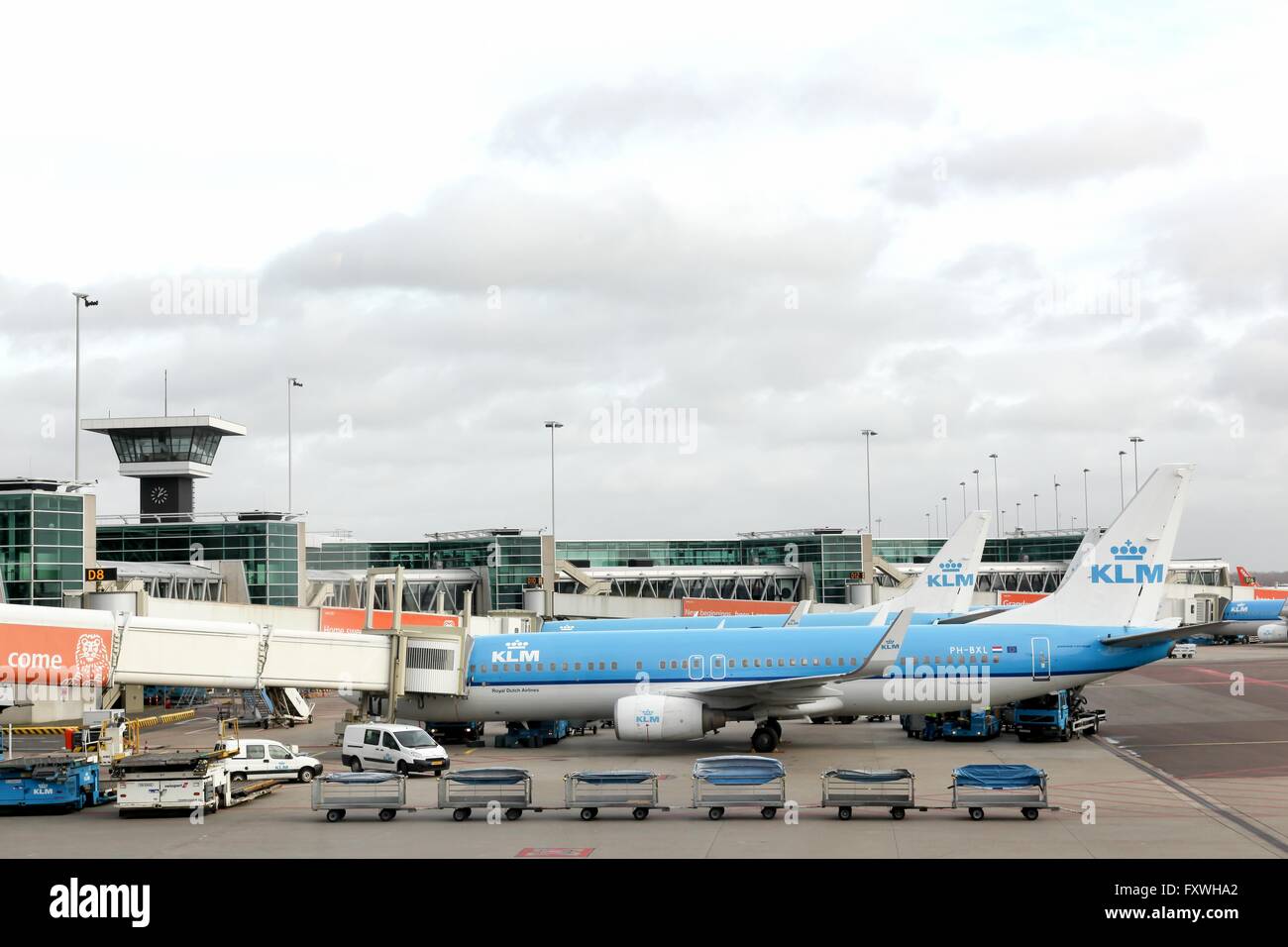Flughafen Amsterdam Schiphol Stockfoto