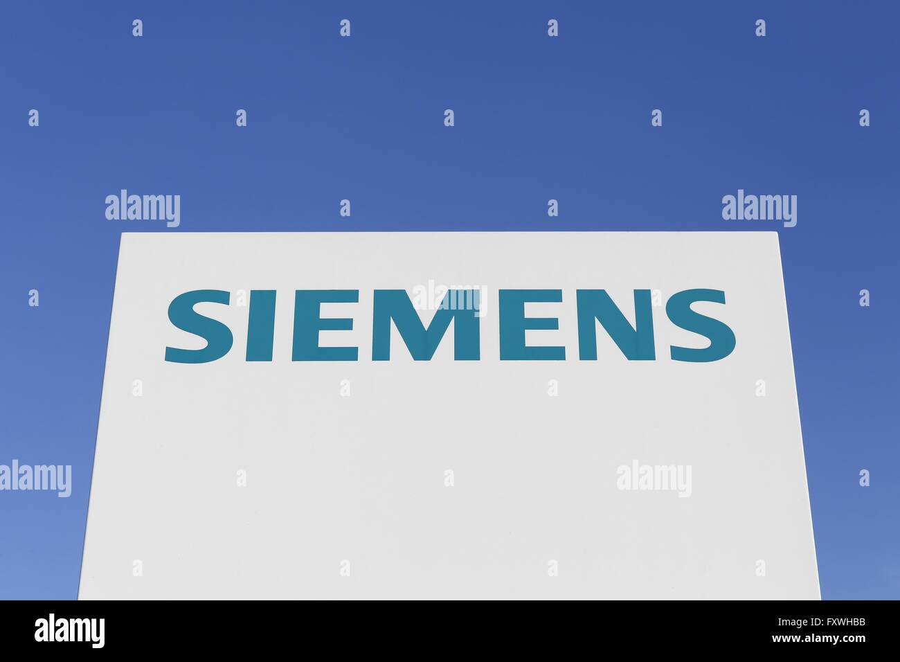 Siemens Logo auf einem panel Stockfoto