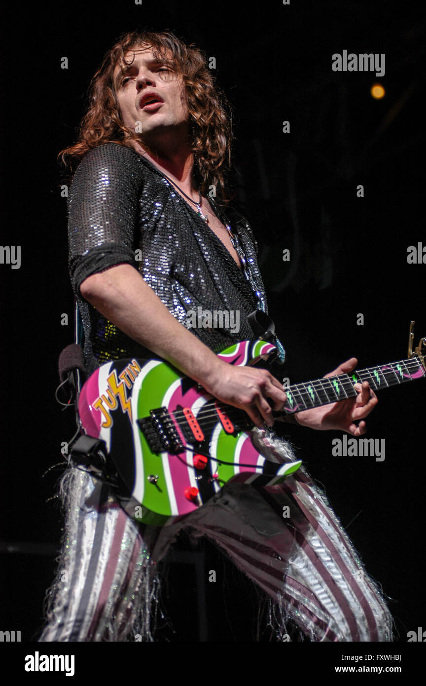 Die Dunkelheit, die live im Alexandra Palace. Fenruary 2006 Stockfoto