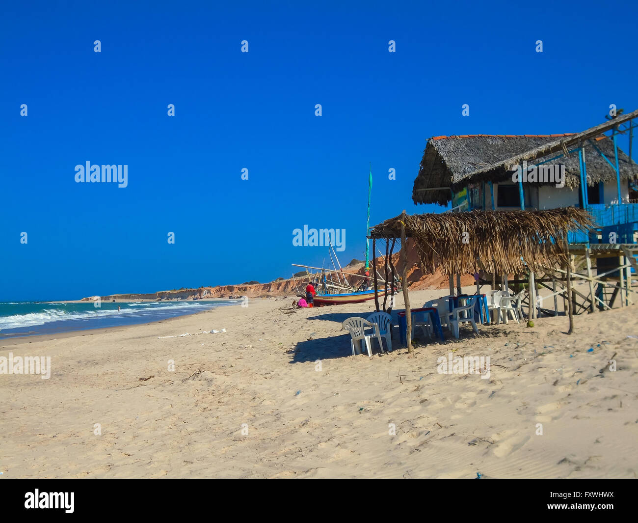 Blick auf die Landschaft von Canoa Quebrada, Brasilien Stockfoto