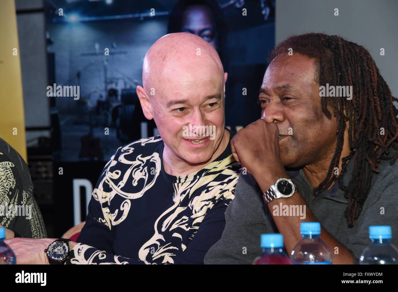 18. April 2016. Russland, Moskau, Produzent von Igor Sandler Zentrum. Pressekonferenz mit Jimmy Douglass. Stockfoto