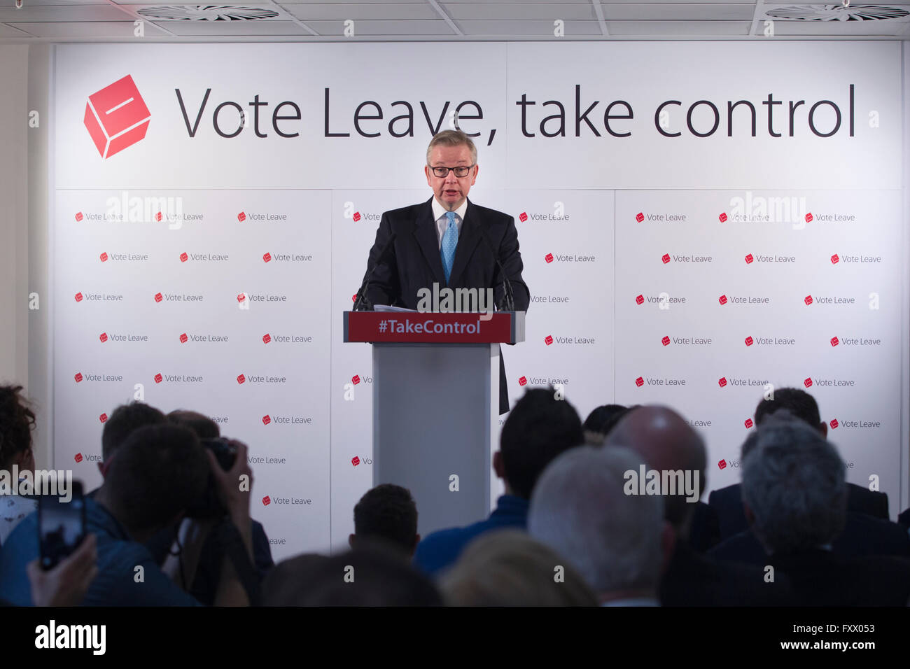 Westminster Tower, 3 Albert Embankment, Lambeth 19. April 2016 Michael Gove, die UK-Justiz-Staatssekretär heute plädierte für warum Großbritannien die EU verlassen sollte. Abstimmung verlassen Unterstützer Michael Gove machte heute eine wichtige Rede mit dem Titel: "The Facts Of Life sagen lassen". In der ersten Woche der offiziellen Kampagne sprechen, die Justiz-Staatssekretär plädierte für warum Großbritannien und Europa beide besser aus, wenn werden wir die Abstimmung verlassen. Bildnachweis: Jeff Gilbert/Alamy Live-Nachrichten Stockfoto