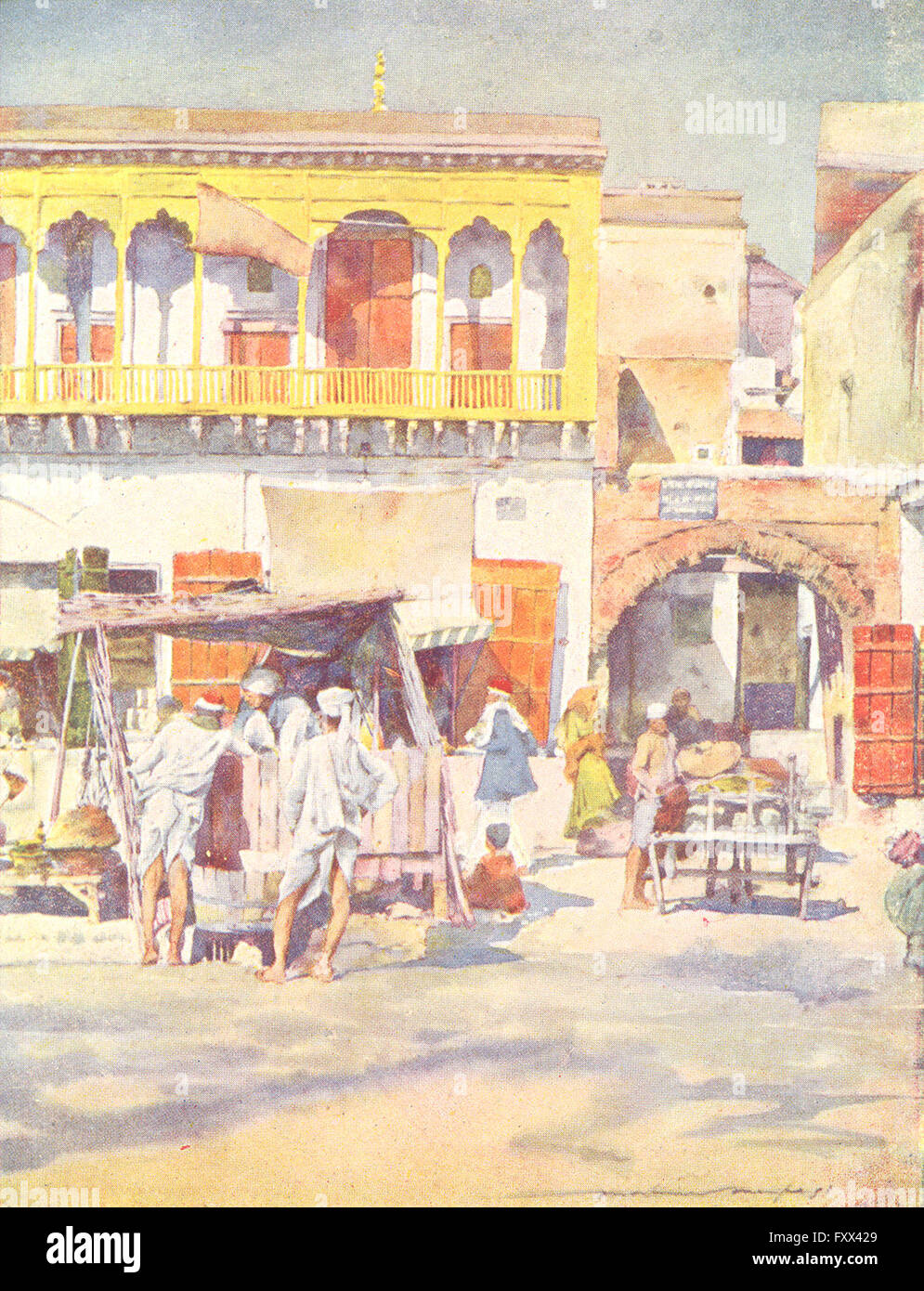 Indien: Ein Basar, Delhi, antique print 1905 Stockfoto