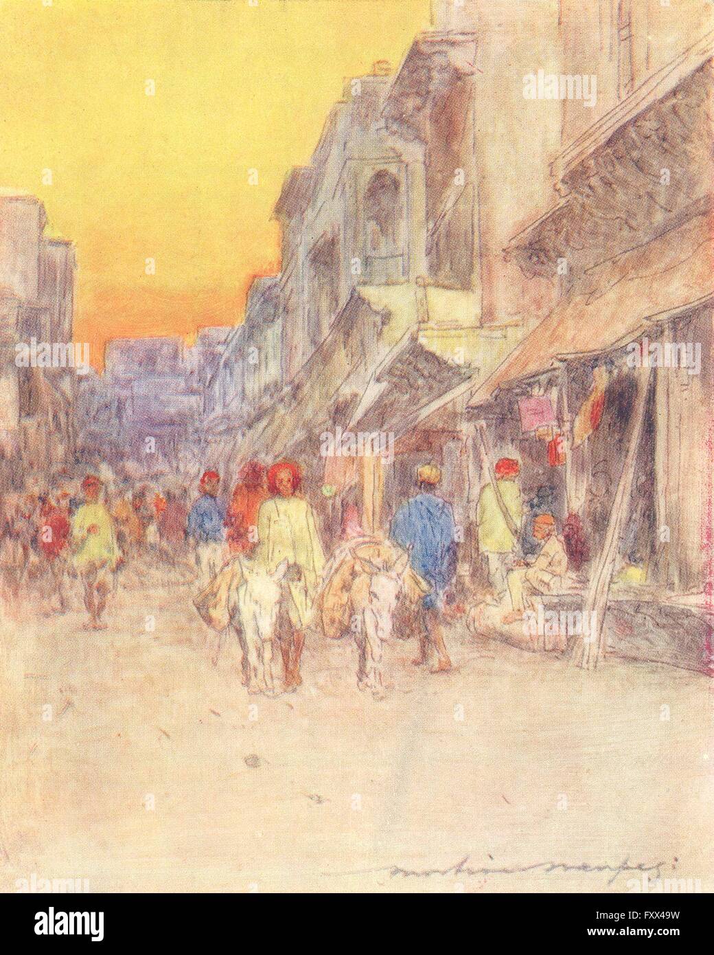 Indien: Eine ruhige Straße, antiken print 1905 Stockfoto