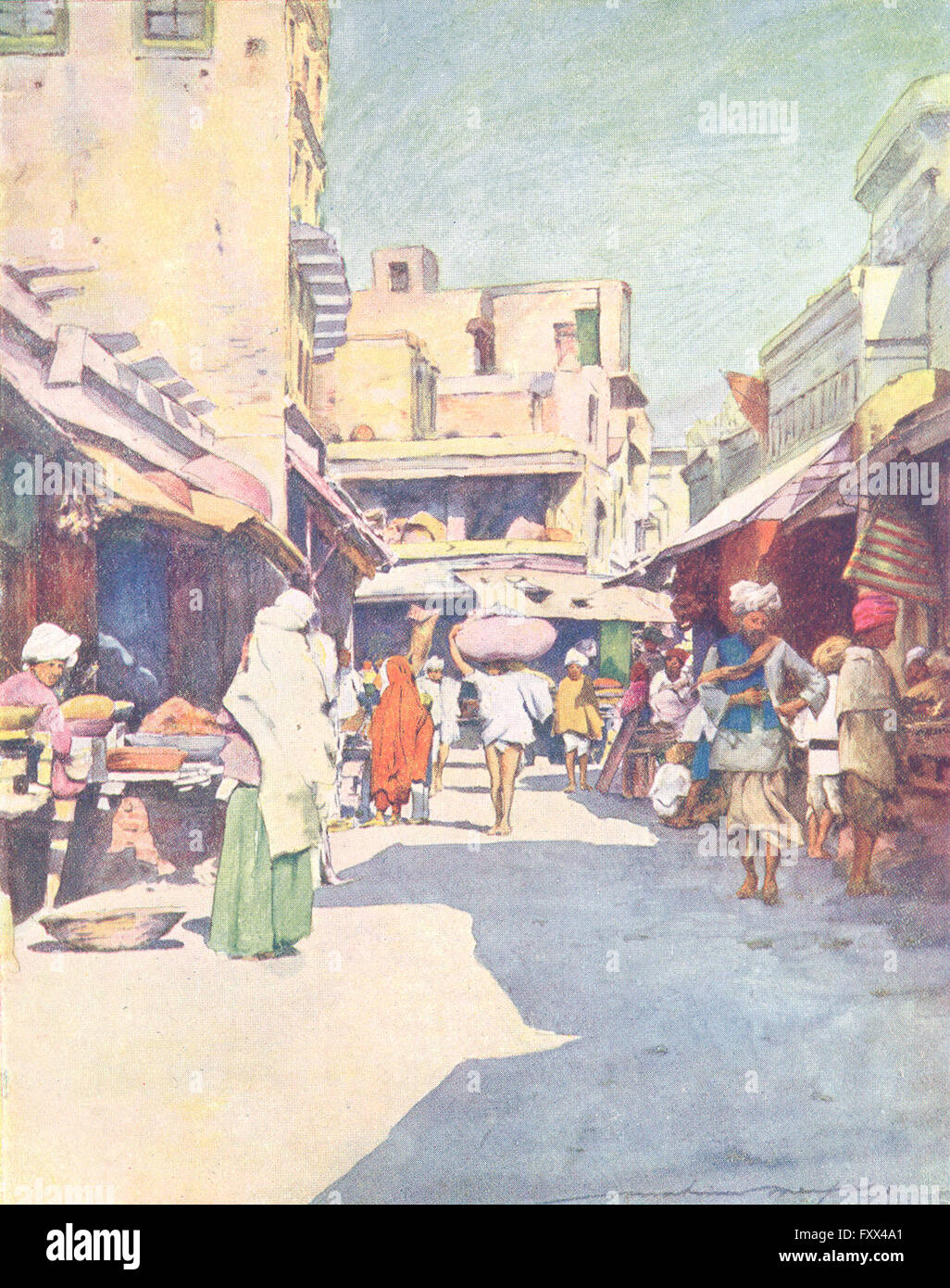 Indien: Ein Basar in Amritsar, antique print 1905 Stockfoto