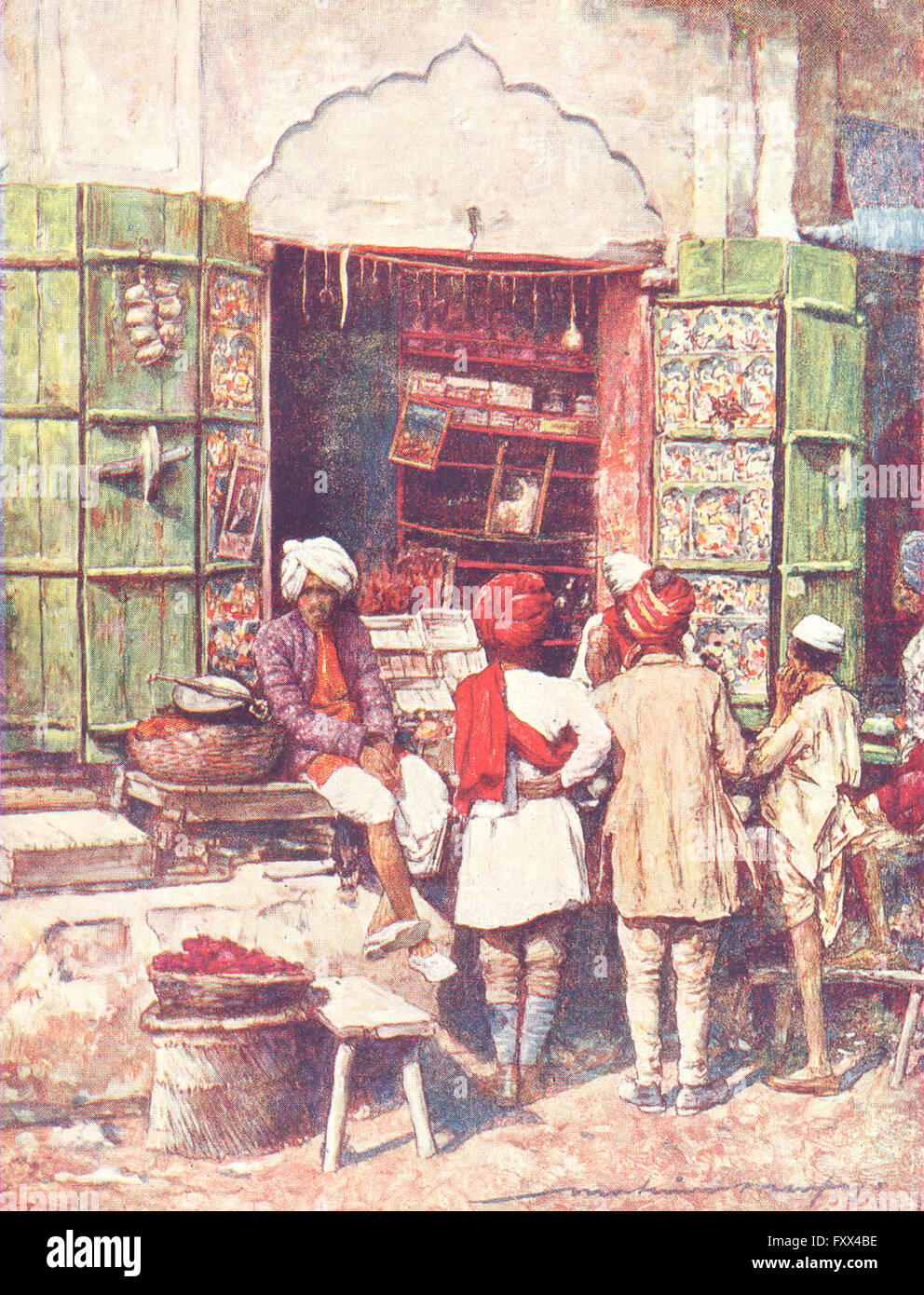 Indien: Ein beliebtes Stall, antiken print 1905 Stockfoto