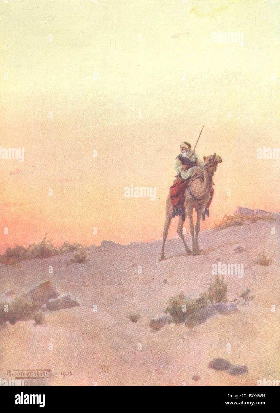 Ägypten: Eine Wüste Scout; Kamel, antiken print 1912 Stockfoto
