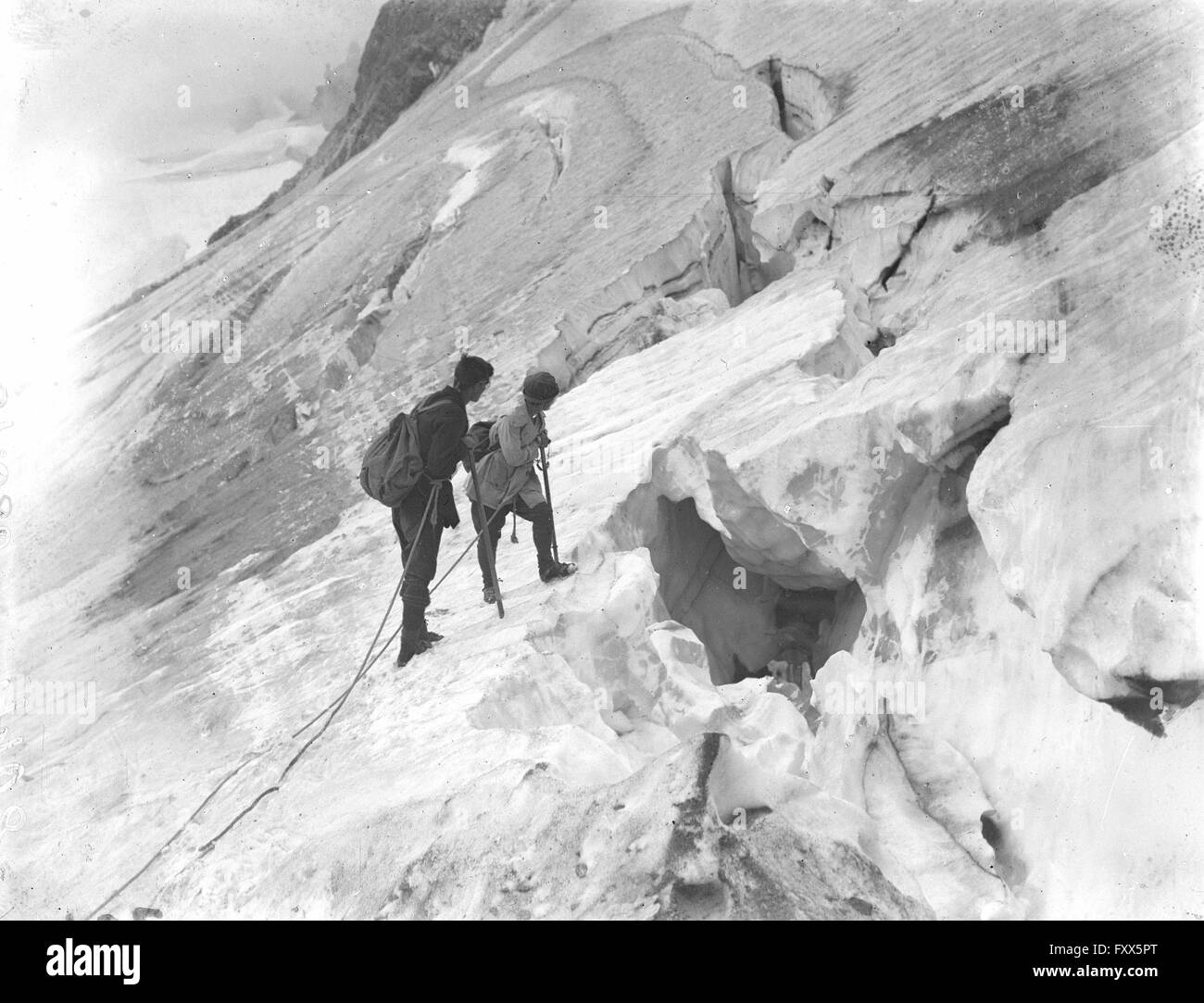 Gletscherspalten bin Litzner Ferners Stockfoto