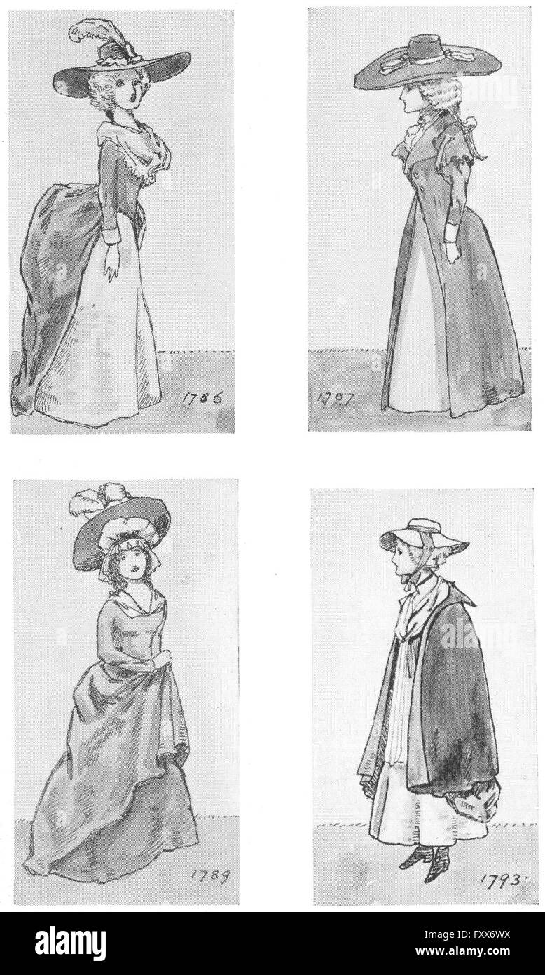 Kleid: Herrschen George 4.: 1786; 1787; 1789; 1793, Jahrgang drucken 1926 Stockfoto