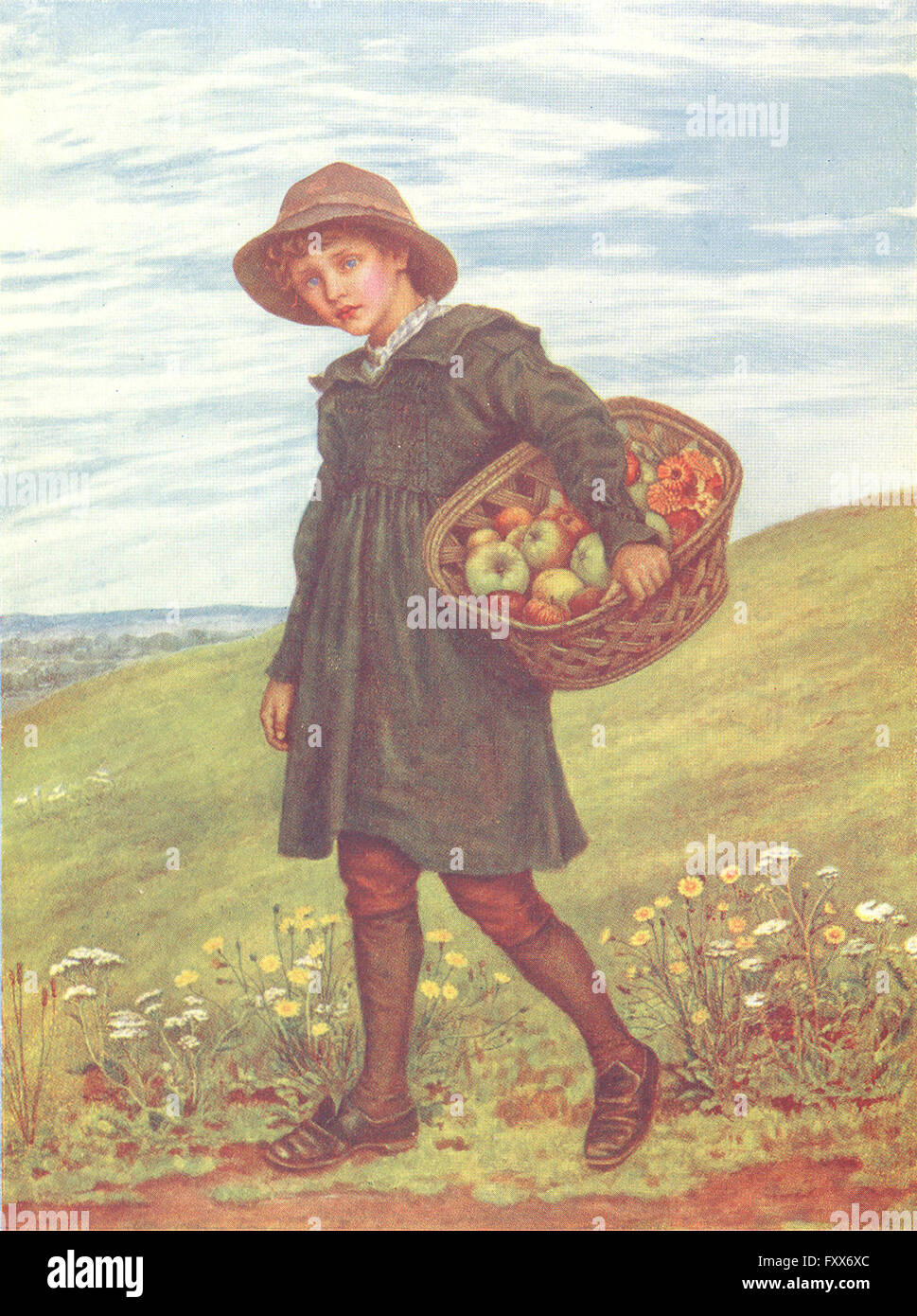 KATE GREENAWAY: Dorf, antique print 1905 Stockfoto