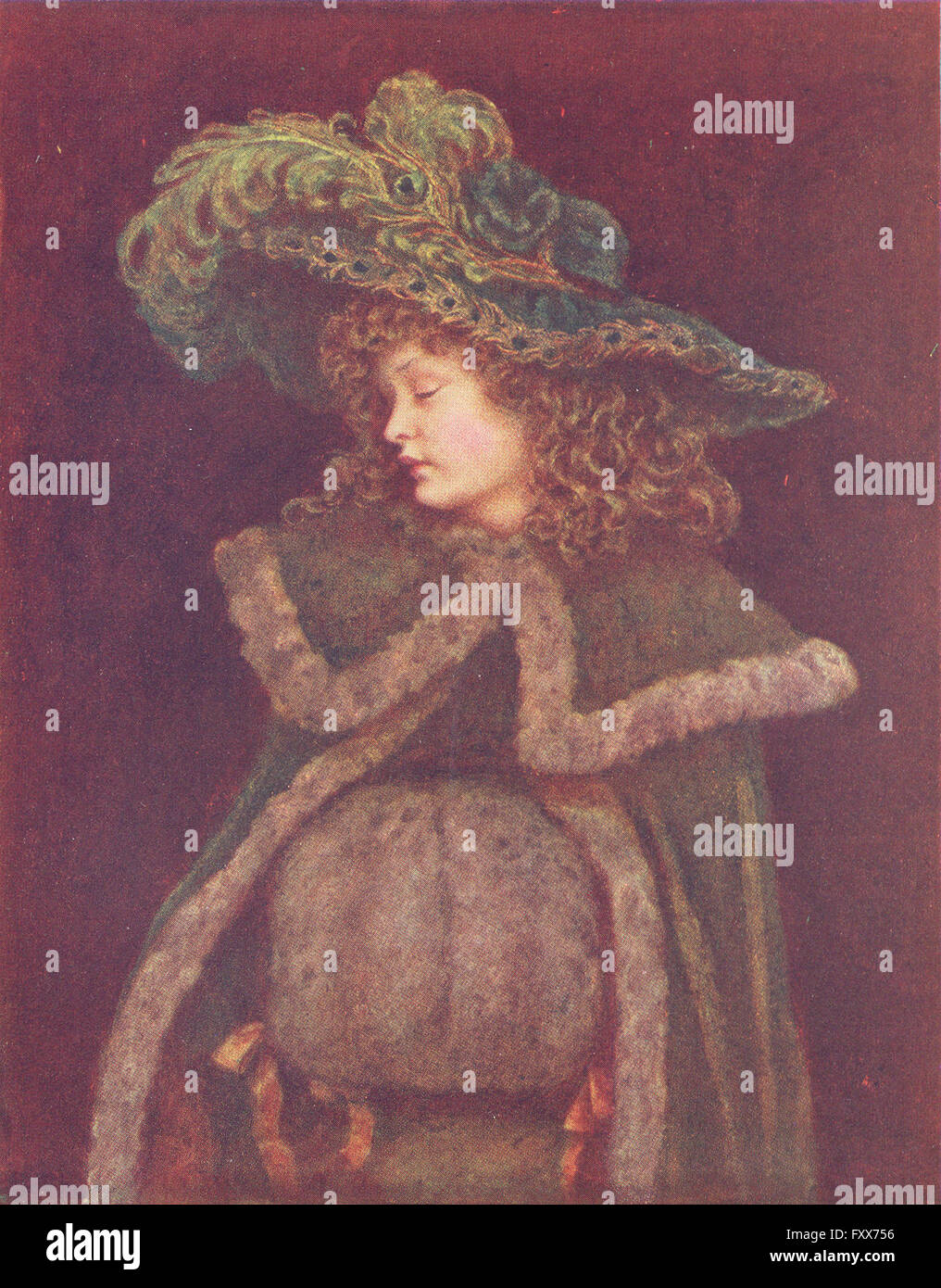 KATE GREENAWAY: Pfau Mädchen, antique print 1905 Stockfoto