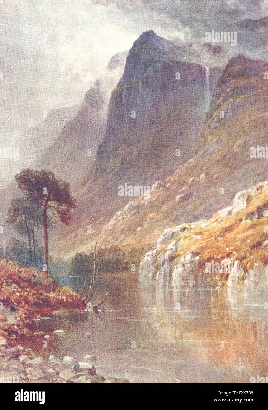 Schottland: Unterhalb der Klippen von Ben Venue, Perthshire, antique print 1904 Stockfoto