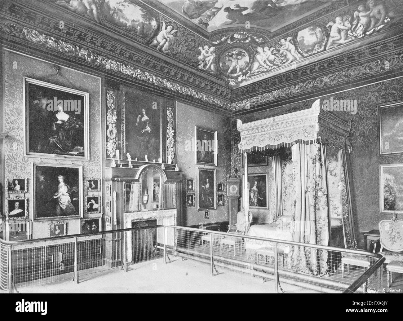 HAMPTON Ct: King William dritten Staat Schlafzimmer, antiken print 1897 Stockfoto